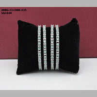 Soni Art Jewellery Silver Plated AD Stone Bangle Set