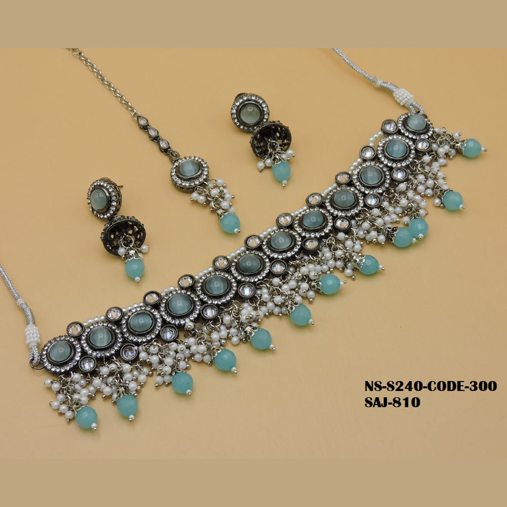 Soni Art Jewellery Austrian stone and Beads Choker Necklace Set