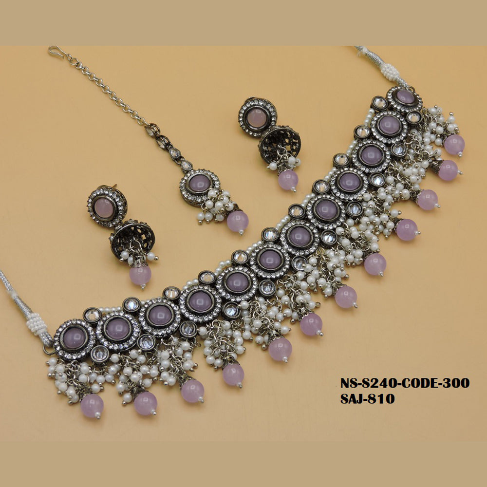 Soni Art Jewellery Austrian stone and Beads Choker Necklace Set