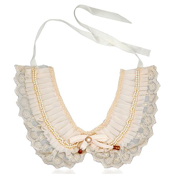 Urthn White Pearl Lace Necklace - 1111220