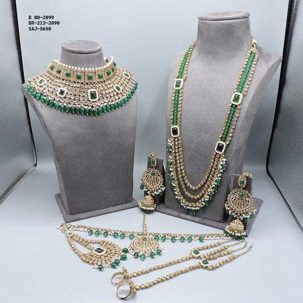 Soni Art Jewellery Gold Plated Kundan Stone Bridal Set