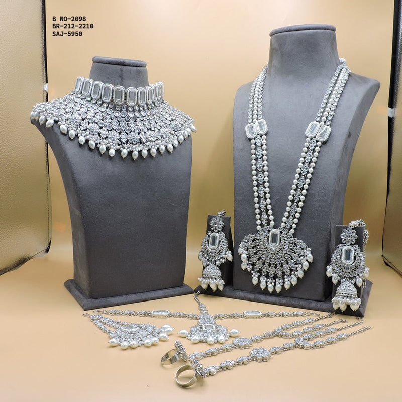 Nazia Silver Plated Bridal Set – Sadia Hyderabadi Jewellery