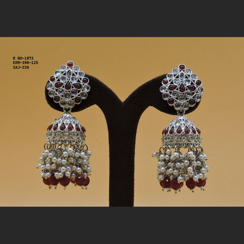 Big Silver Jhumkas Earrings Jewelry Accessory for Girls & Females