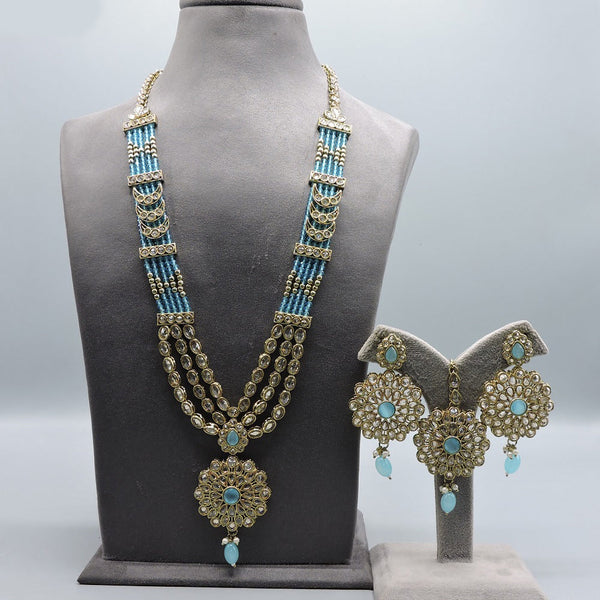 Soni Art Jewellery Gold Plated Crystal Long Necklace Set