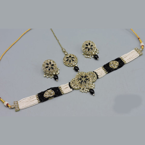 Soni Art Jewellery Gold Plated Reverse AD Choker Necklace Set