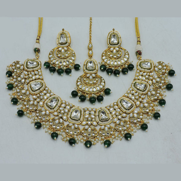 Soni Art Jewellery Gold Plated Kundan Stone Necklace Set