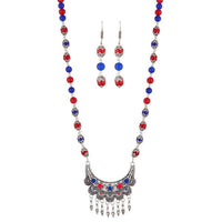 Urthn Beads Rhodium Plated Necklace Set - 1111312J