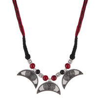 Urthn Beads Rhodium Plated Thread Necklace Set - 1111314E