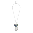 Urthn Resin Stone Rhodium Plated Hanging Chain Necklace - 1111401A