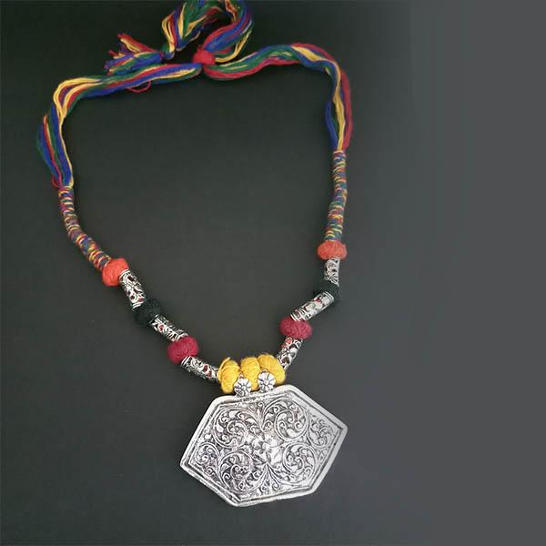 Jeweljunk Mulitcolour Thread Tribal Necklace - 1111509A