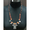 Jeweljunk Rhodium Plated Multicolor Dori Tribal Necklace Set - 1111537