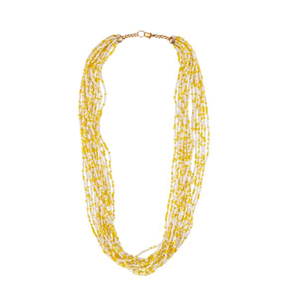 Urthn Yellow Beads Zinc Alloy Statement Necklace - 1111601E