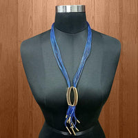 Urthn Blue Hanging Lace Statement Necklace - 1111712B