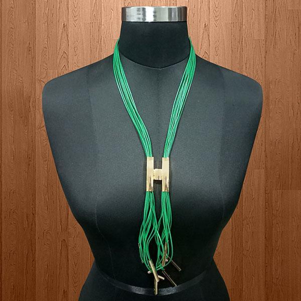 Urthn Green Hanging Lace Statement Necklace - 1111715A