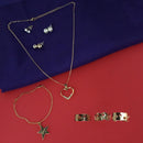 Urthn Gold Plated Pendant Set With Ring Combo - 1111911