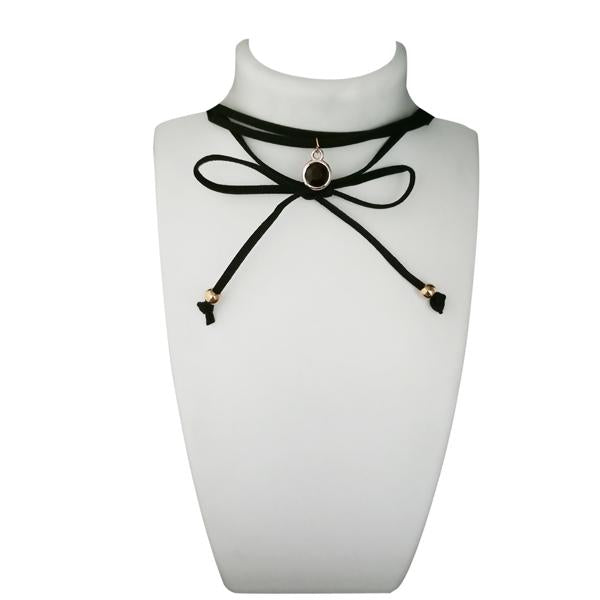 Jeweljunk Black Lace Choker Necklace - 1112308