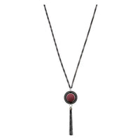Urthn Black Oxidised Plated Statement Necklace - 1112510