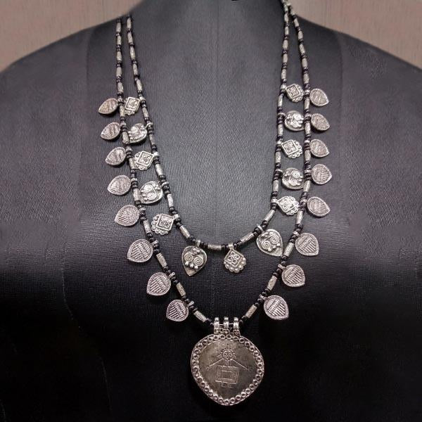 Jeweljunk Oxidised Plated Statement Necklace - 1112609