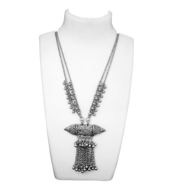 Jeweljunk Oxidised Plated Statement Necklace - 1112614A