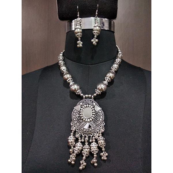 Jeweljunk Beads Drop Glass Navratri Necklace Set - 1112838