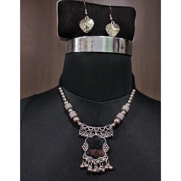 Jeweljunk Glass Drop Navratri Necklace Set - 1112850