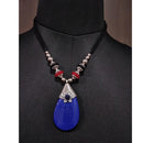 Jeweljunk Rhodium Plated Beads Navratri Necklace Set - 1112852B