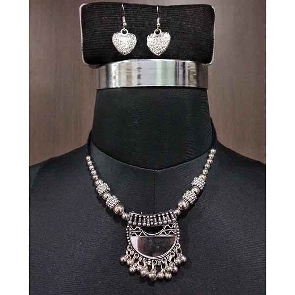 Jeweljunk Glass Beads Drop Navratri Necklace Set - 1112853