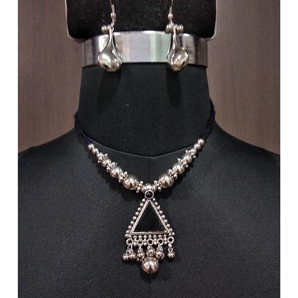 Jeweljunk Black Beads Navratri Necklace Set - 1112855B