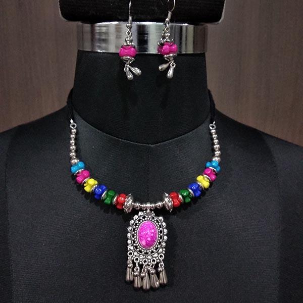 Jeweljunk Multicolor Beads Navratri Necklace Set - 1112859D