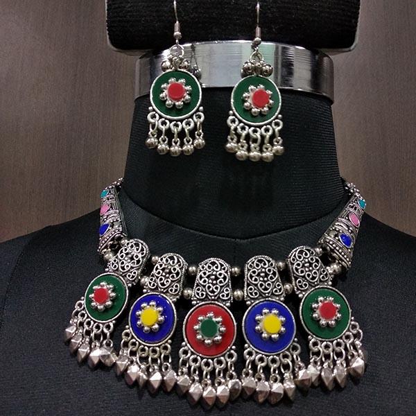 Jeweljunk Multicolour Beads Navratri Necklace Set - 1112866