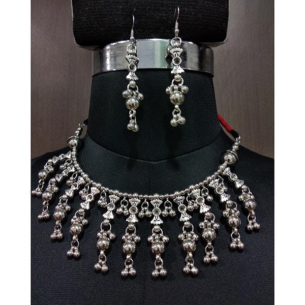 Jeweljunk Rhodium Plated Navratri Special Necklace Set - 1112870