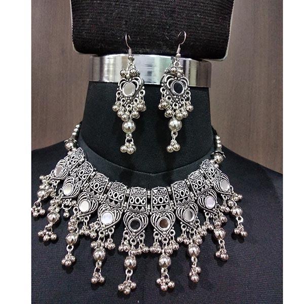 Jeweljunk  Beads Drop Navratri Glass Necklace Set - 1112889
