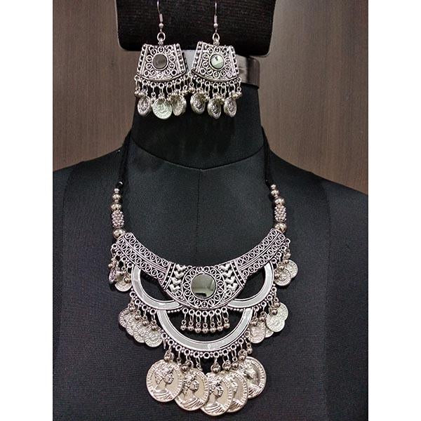 Jeweljunk Rhodium Plated Navratri Special Necklace Set - 1112890