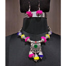 Jeweljunk Multicolour Thread Navratri Necklace Set - 1112895B
