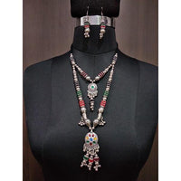 Jeweljunk Multicolour Beads Layer Navratri Necklace Set - 1112896