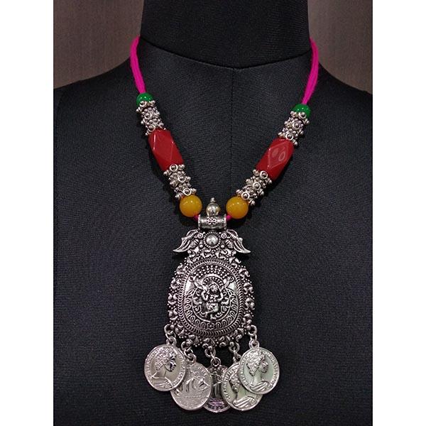 Jeweljunk Beads Coins Thread Navratri Necklace - 1112918C