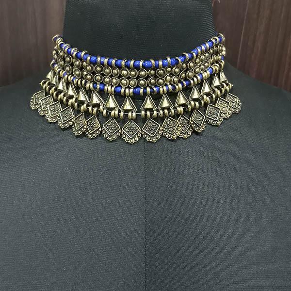 Jeweljunk Gold Plated Boho Choker Necklace - 1113030B