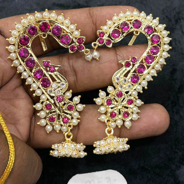 Matte Temple Ear Cuffs Jhumka Kj222141 – KANAIRA By Tulasi Fashion Jewellery