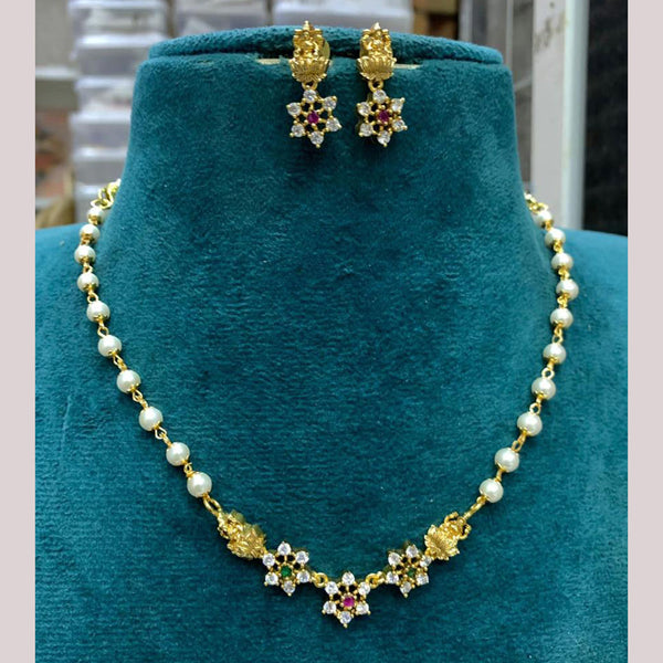 Sona Creation Gold Plated beads And Temple Necklace set
