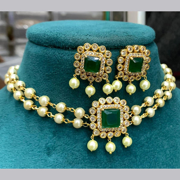 Sona Creation Gold Plated Austrian Stone Choker  Necklace Set