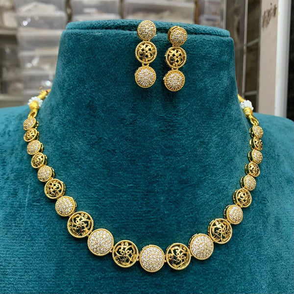 Sona Creation Gold Plated Austrian Stone Necklace Set