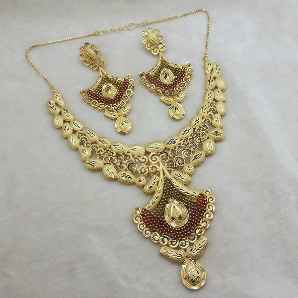 Utkrishtt Copper Forming Gold Plated Choker Necklace Set - 1113325