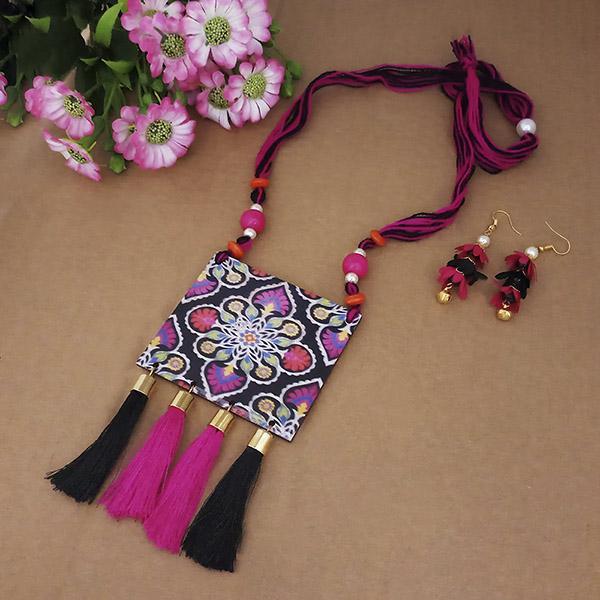 Urthn Handmade Embroidery Necklace Set - 1114127