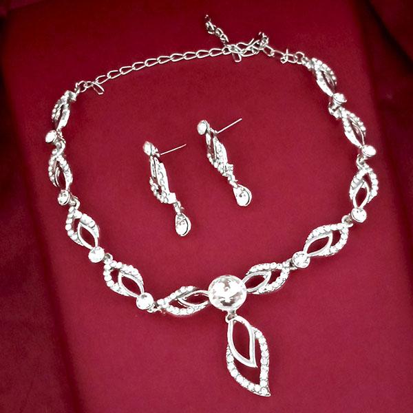 Kriaa Silver Plated Austrian Stone Necklace Set