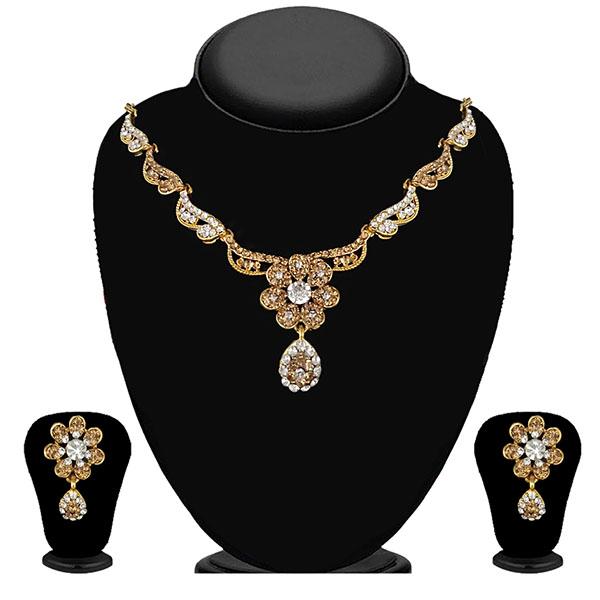 Kriaa Gold Plated Austrian Stone Necklace Set