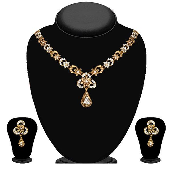 Kriaa Gold Plated Austrian Stone Necklace Set