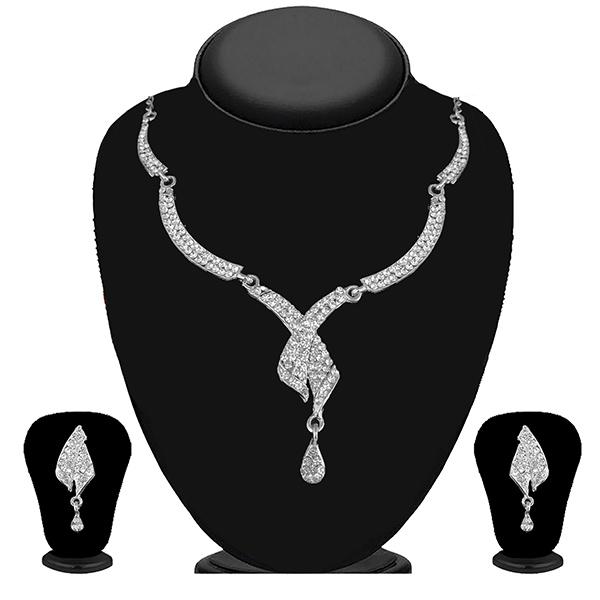 Kriaa Silver Plated Austrian Stone Necklace Set