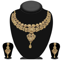 Kriaa Gold Plated Austrian Stone Necklace Set