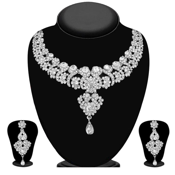 Copy of Kriaa Silver Plated Austrian Stone Necklace Set