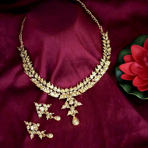 Kriaa Gold Plated Austrian Stone Necklace Set